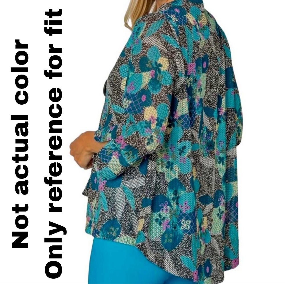 IC By Connie K Collection Jacket Red Floral Knitted Jacquard Kimono sz S - Picture 7 of 14